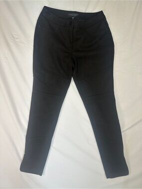 Laundry By Shelli Segal Faux Suede Black Stretch Ponte Moto Pants